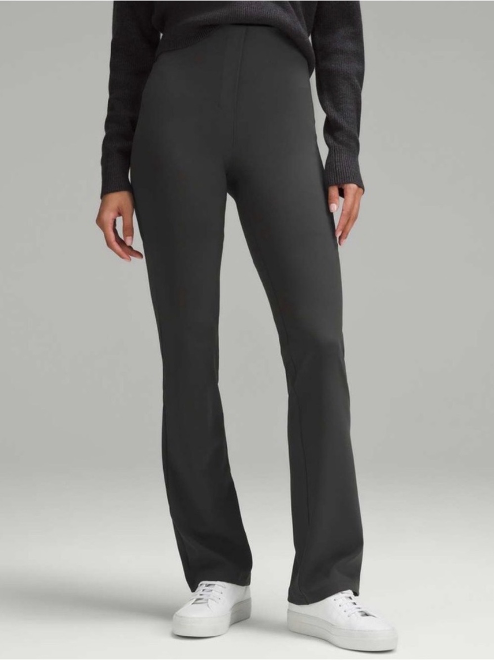 Lululemon Grey Smooth Fit Pull On High Rise Pant Dress Pant Trousers Size 10